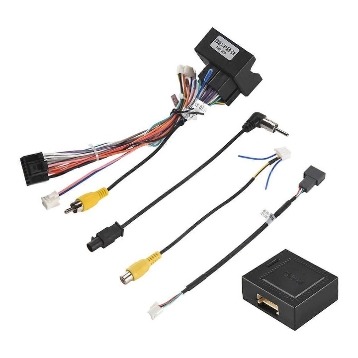 Adaptor cablu alimentare stereo auto 16 pini, set cu Canbus, negru, pentru C4L/C4/C3 XR/C5/DS6/3008/2008