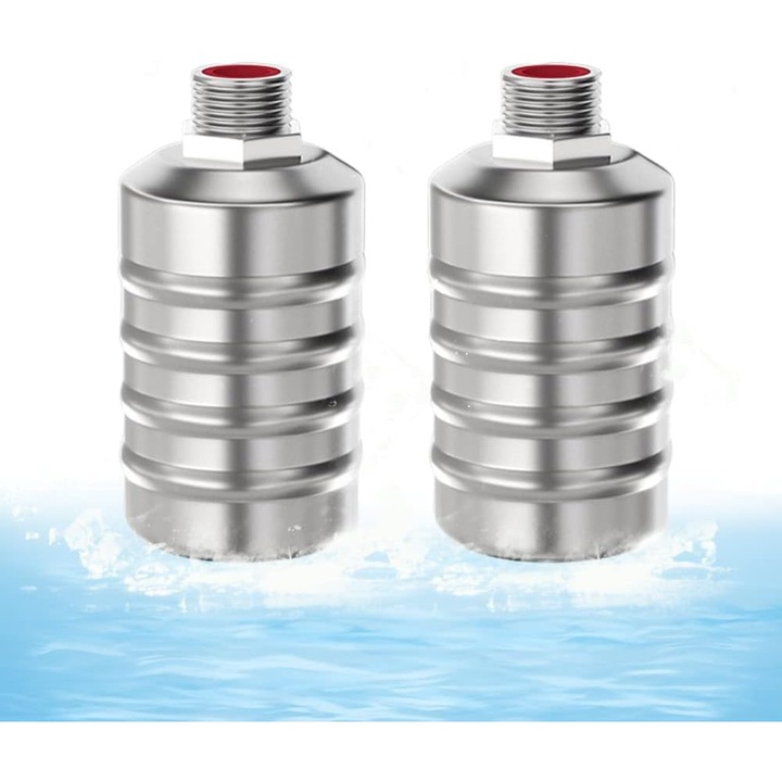 Supapa automata din otel inoxidabil 304, set de 2, pentru rezervor apa, 1/2'', cu oprire automata