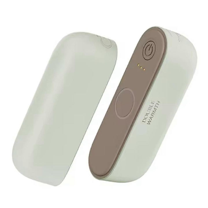 Incalzitor de mana portabil, design compact, cu incarcare magnetica, set cu cablu de incarcare si geanta din flanel