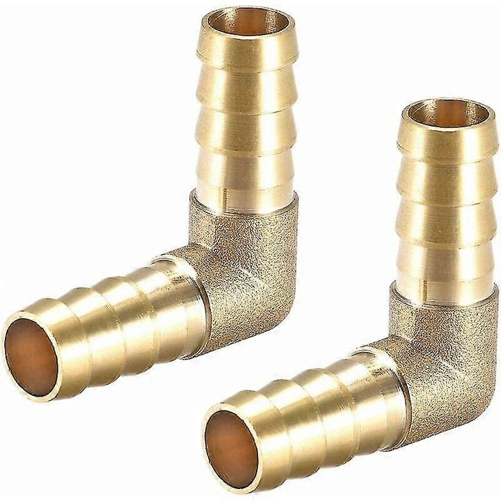 12 mm-es sárgaréz tömlőcsatlakozó, 90 fokos könyök, tömlőcsatlakozó, tömlőcsatoló, tömlőadapter, 2 darab
