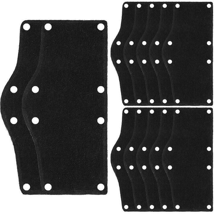 12 db pamut bandana védősisakhoz, gombos design, 26x12.5cm, fekete