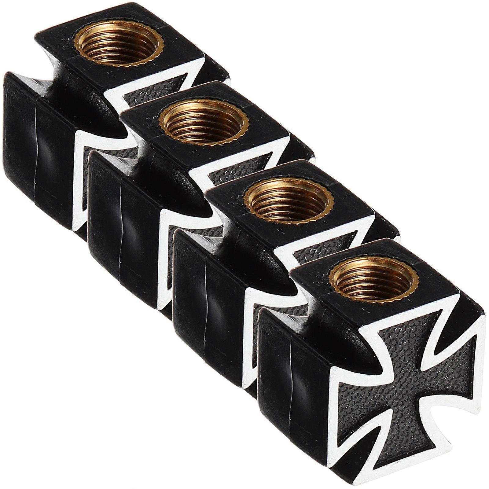 Capace ventil pentru roti, set de 4, design incrucisat, negru, 2x2x1 ...