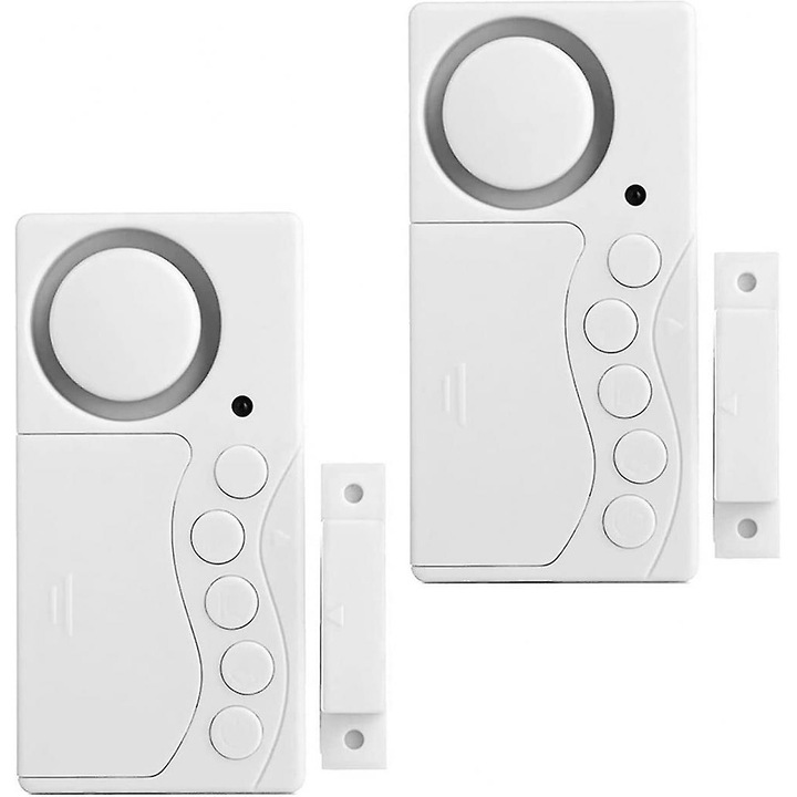 Set 2 Alarme pentru Usa, 4 in 1, 108dB, pentru Frigider, cu Instalare Usoara