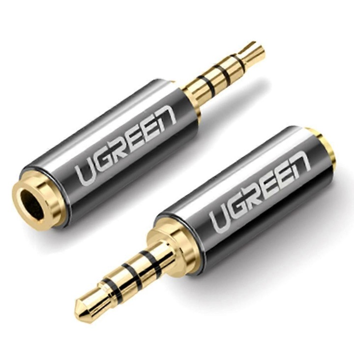 Adaptor audio 2.5mm la 3.5mm, UGREEN, placat cu aur, 34mm, 2.2g