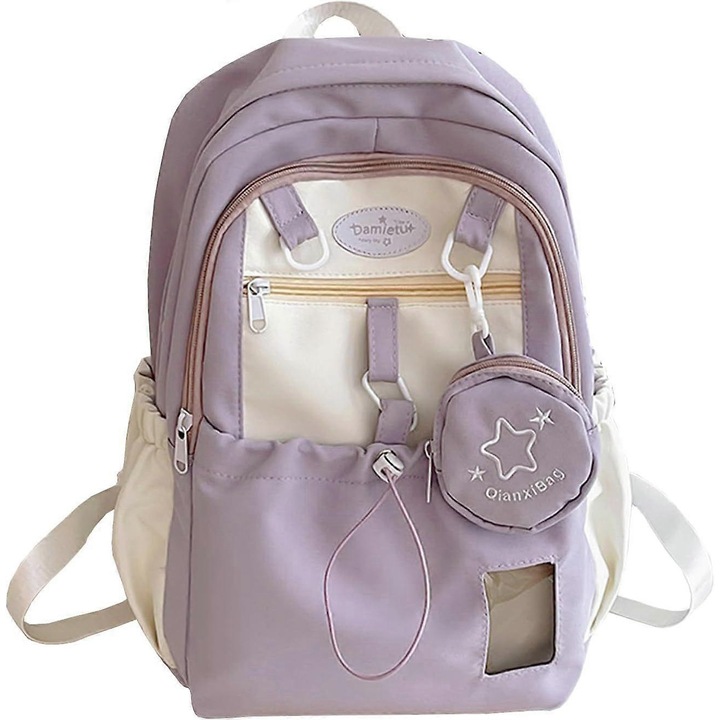 Aranyos hátizsák, dupla válltáska utazáshoz, főiskolai laptop hátizsák, rózsaszín, 16 hüvelyk