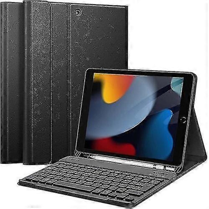 Tastatura wireless pentru iPad 10.2 inch, AZERTY, 6mm subtire, suport multifunctional, set