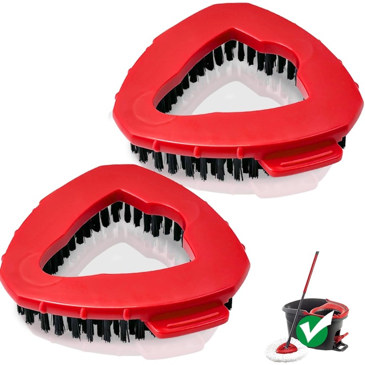 Set 2 capete de inlocuire pentru perii de curatare rotative, compatibile cu sistemul EasyWring, design ergonomic, 5.9 inch