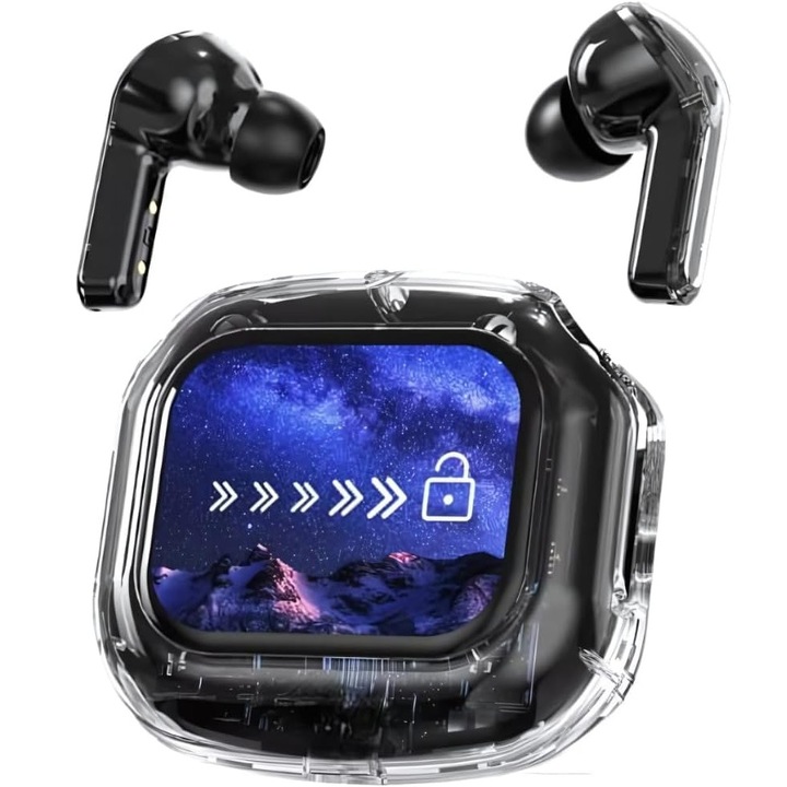 Vezeték nélküli fejhallgató, Bluetooth 5.3 HiFi sztereó mély basszussal, ENC zajszűrős mikrofon, vezeték nélküli fülhallgató, Bluetooth fejhallgató intelligens LED-del