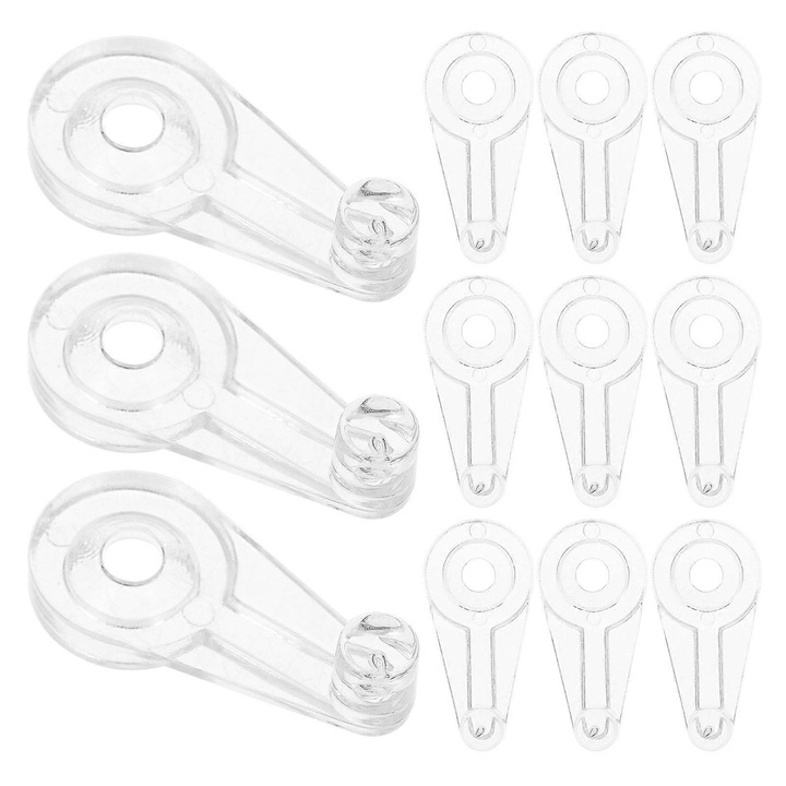 Set clips transparente pentru usi de sticla, 50 buc, 2.50x1.20x0.70cm