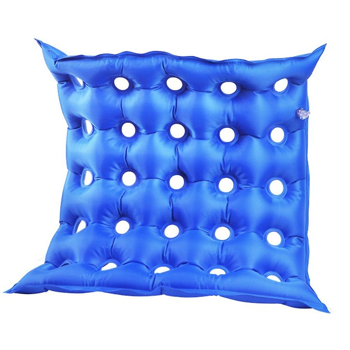 Perna gonflabila pentru scaun cu rotile, confortabila, din PVC, cu gauri pentru prevenirea escarelor, usor de umflat