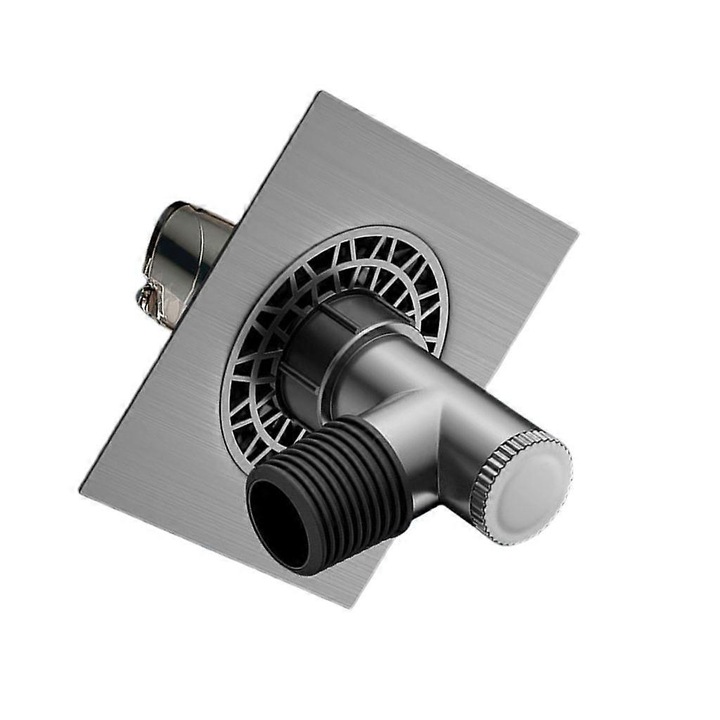 Conector scurgere pentru masina de spalat, otel inoxidabil, 9.9x14cm, design autoinchidere