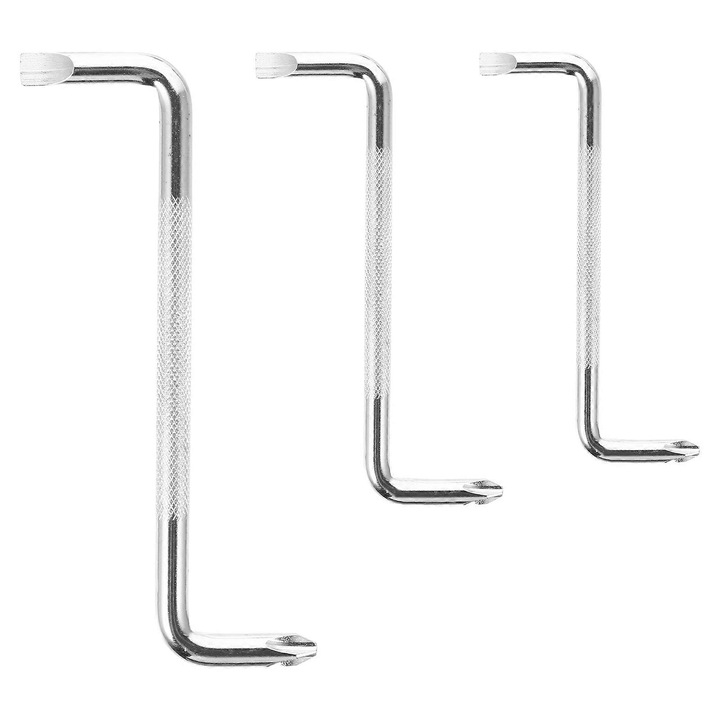 Z-alakú csavarhúzó készlet, 3 darabos, ezüst acélból, méretek 14x4x1cm
