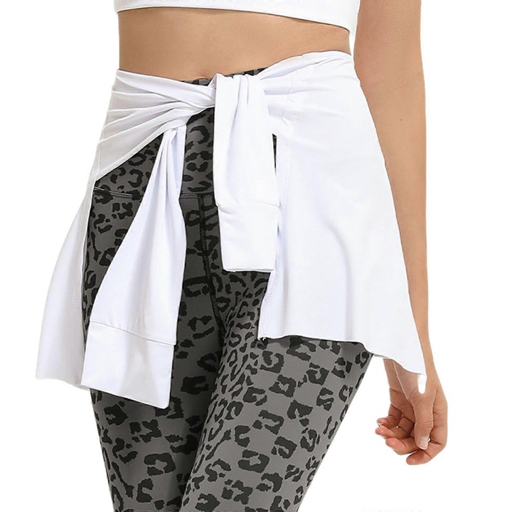 Fusta sport dama, alb, poliester, One Size INTL
