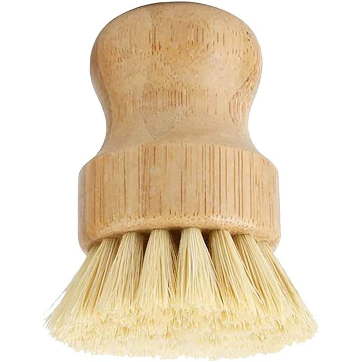 Perie de spalat din lemn, din bambus, perie durabila pentru vase, curatare legume