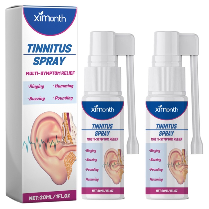 Set 2 bucati spray pentru tinitus si dopuri de urechi 30 ml
