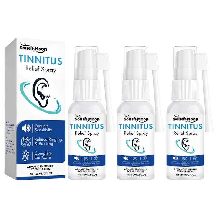 Spray pentru aparate auditive 3-in-1, 60 ml, South Moon, pentru ameliorarea tinitusului