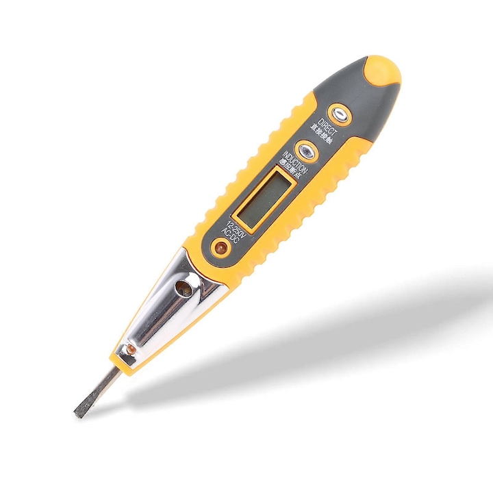Tester de tensiune non-contact, 12/36/55V DC, 70-250V AC, LED, rosu/verde/galben, 143x36x18.7mm