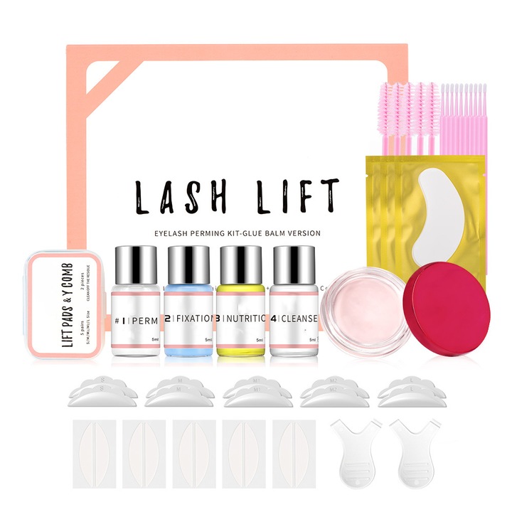 Szempilla lifting készlet, OVERTANG, komplett szett, hosszan tartó hatás, könnyű alkalmazás, többszínű