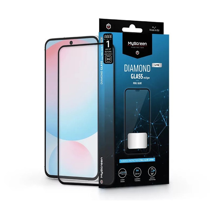 MyScreen Diamond Glass Lite Edge2.5D Full Glue érintőképernyő védőfólia, átlátszó, 9H keménység, Samsung Galaxy S24 FE kompatibilis