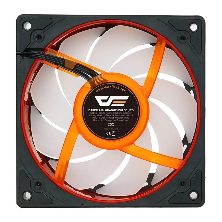Ventilator de răcire Darkflash DE8, negru, 120mm, iluminare ARGB