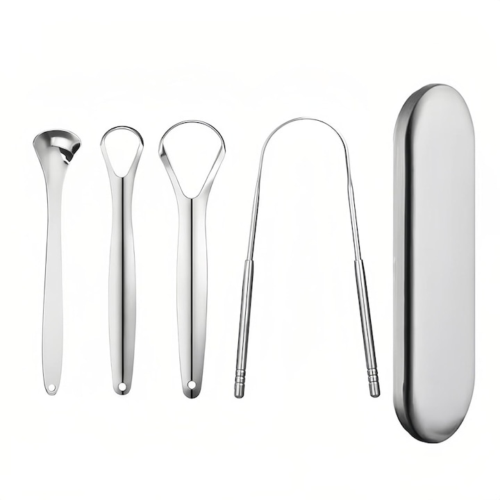 Set 4 Periute pentru Limba din Inox, Curatare Eficienta, Standard