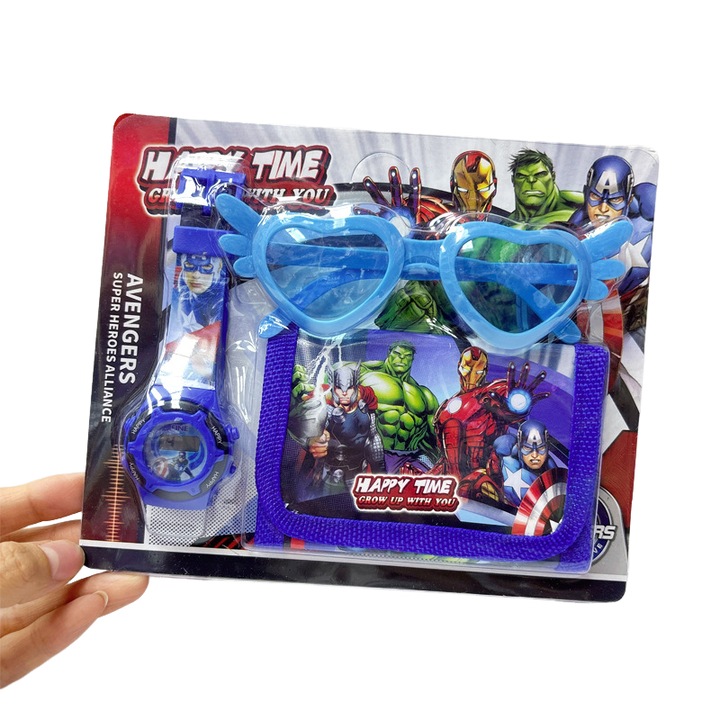 Set ceasuri copii, Avengers, 3 piese, albastru, 5.5"-8"