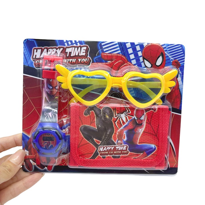 Set ceasuri copii, Spider-Man, 3 piese, rosu, 5.5"-8"