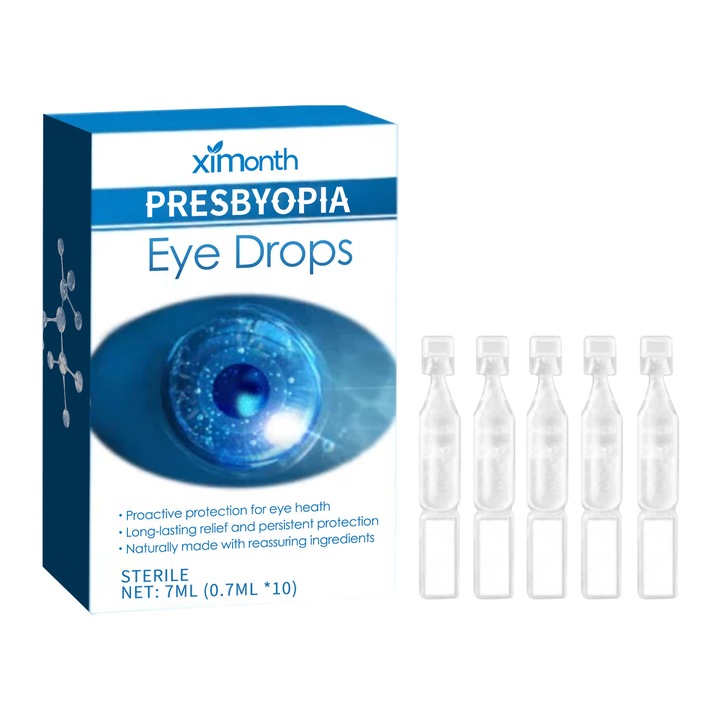 Picături pentru ochi XIMONTH, hidratare și relaxare, set 10 fiole x 0.7ml