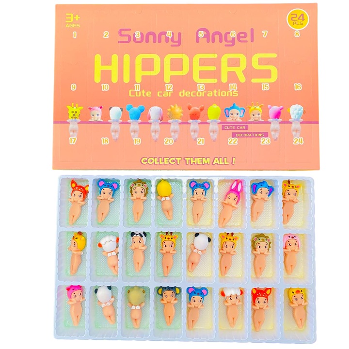 Set Figurine Sonny Angel Hippers, 24 Bucati, Cute Car Decorations, Mini Figurine Decorative, 3+ Ani