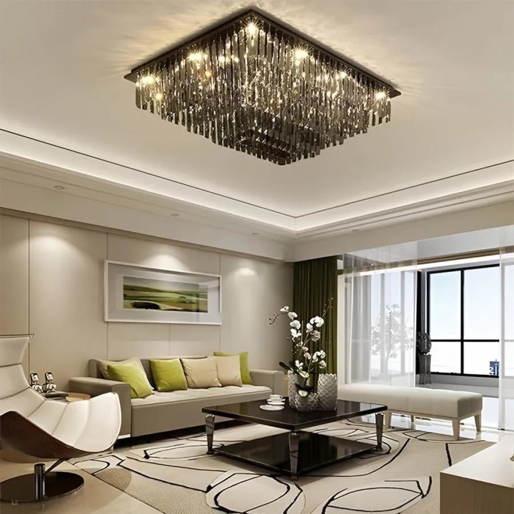 Lustra LED Cristal Xanthi 14*LED, 70*45*14, IP20, Argintiu