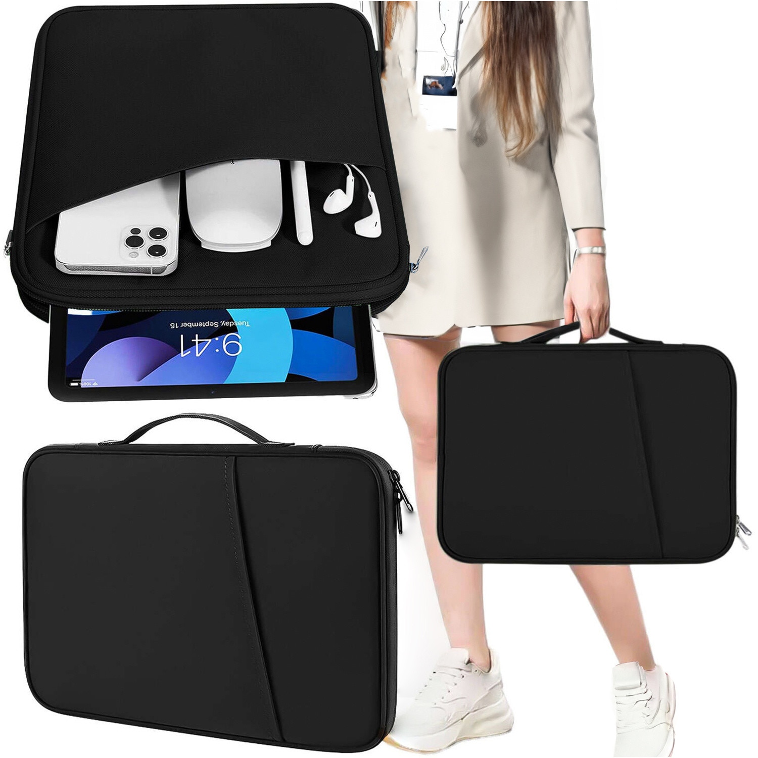 Etui universal pentru tableta, Alogy, 11 inch, impermeabil, 4 compartimente, 30.3x23.5x3cm