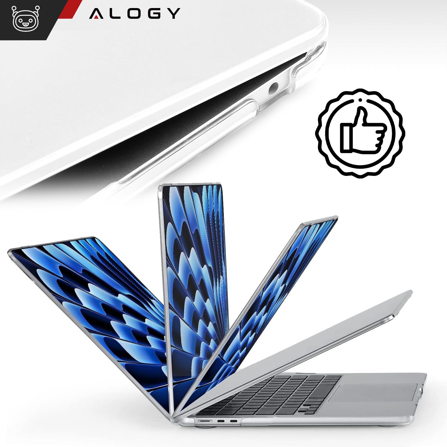 Etui Hard Case 2 pentru Macbook Air 15 M2 2023, transparent