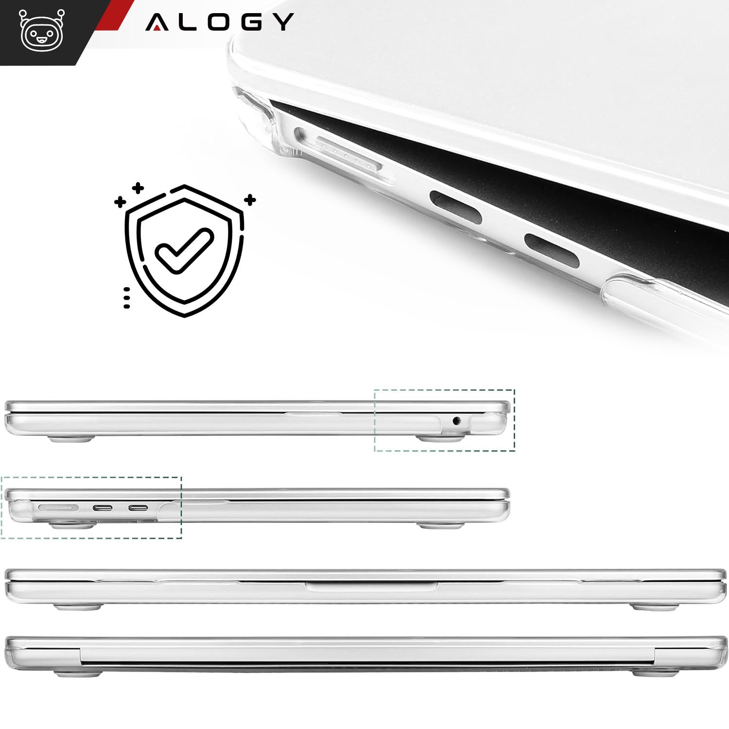 Etui Hard Case 2 pentru Macbook Air 15 M2 2023, transparent