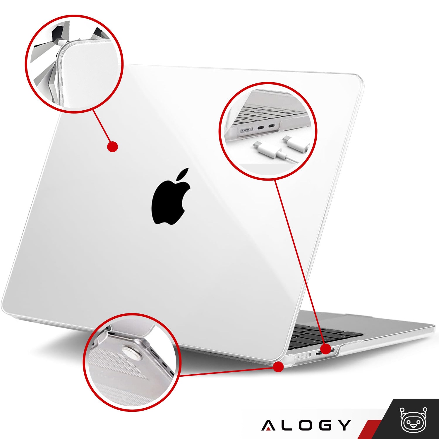 Etui Hard Case 2 pentru Macbook Air 15 M2 2023, transparent