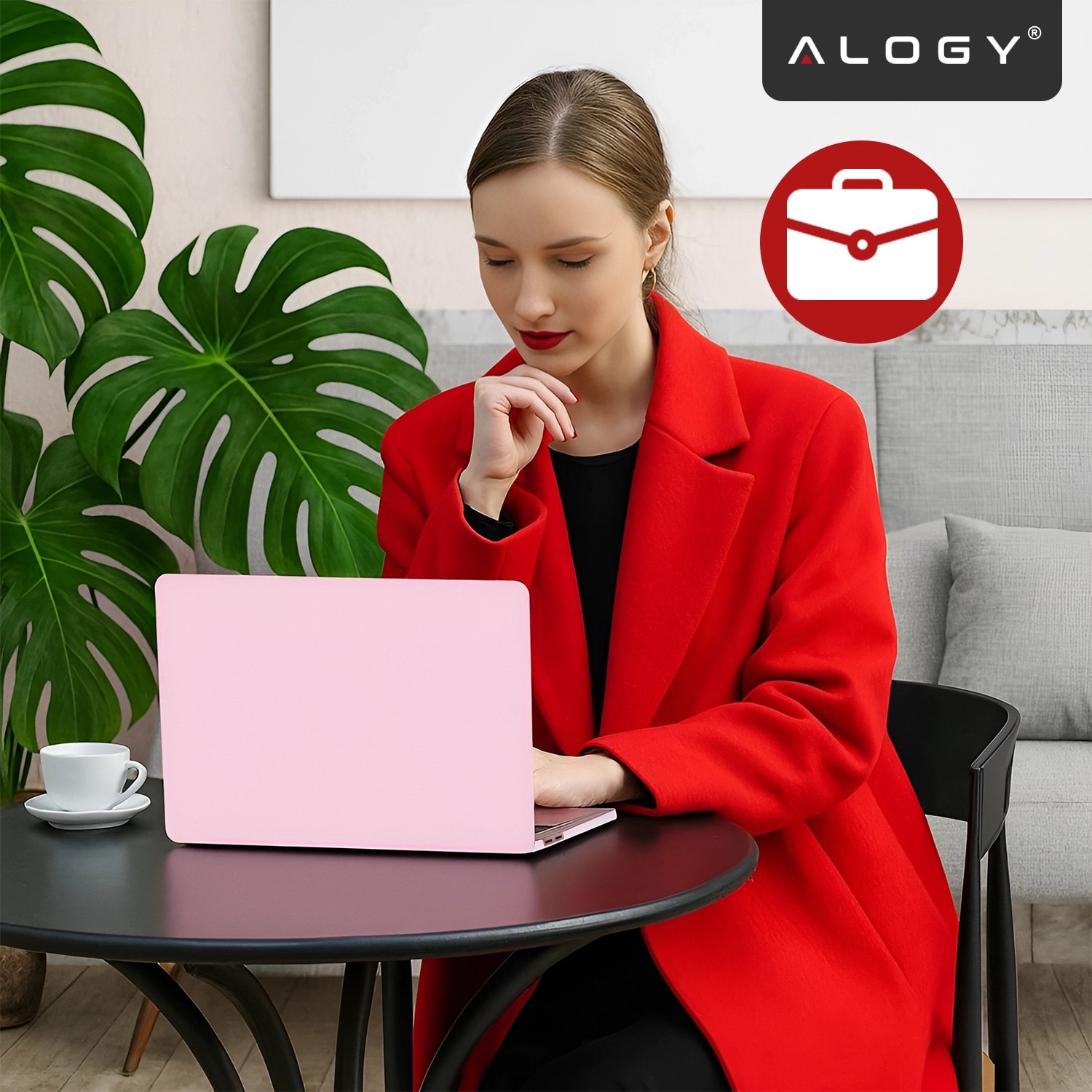 Etui de protectie Alogy AirGuard pentru MacBook Air 13 13.3", mat roz, ultracompact, cu ventilatie