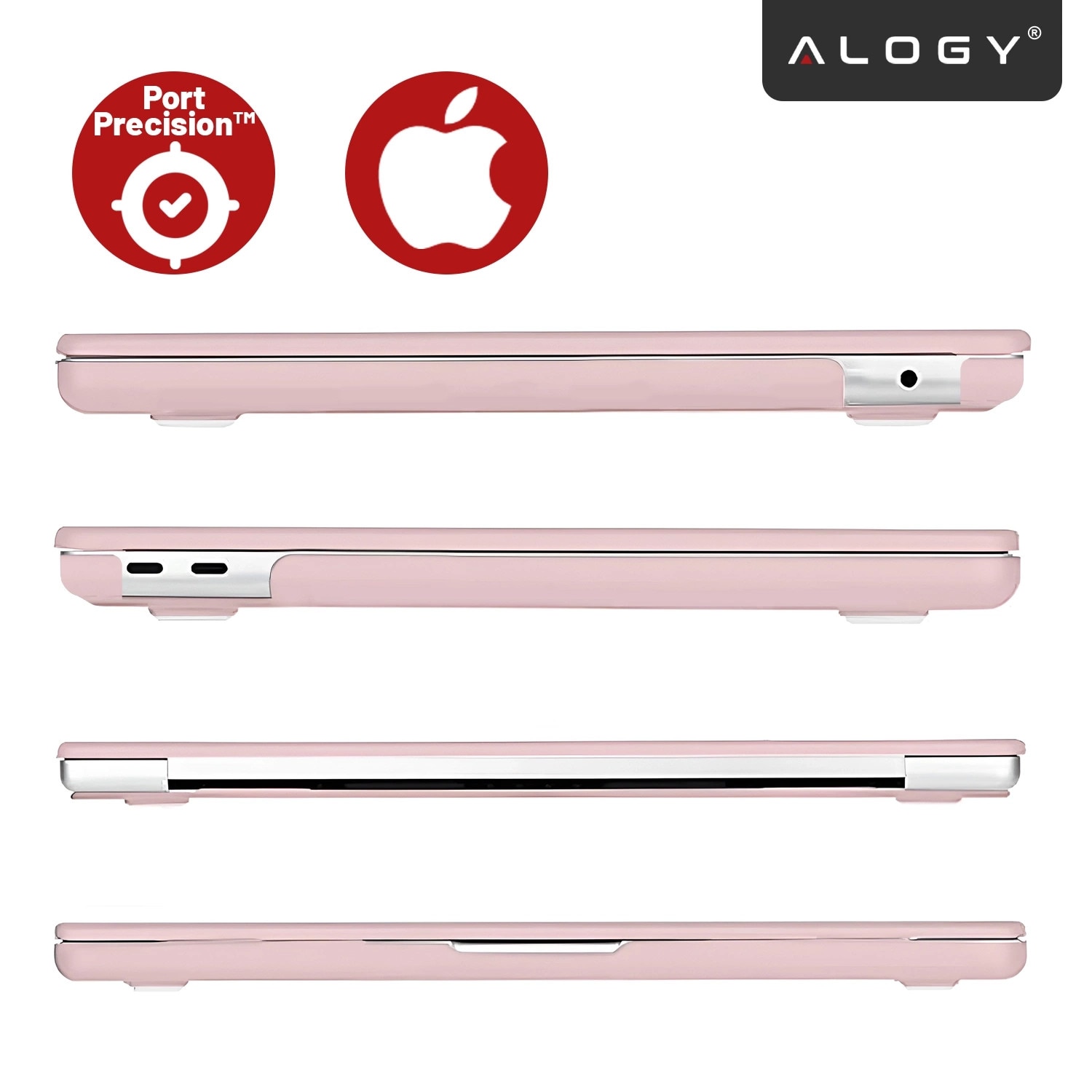 Etui de protectie Alogy AirGuard pentru MacBook Air 13 13.3", mat roz, ultracompact, cu ventilatie