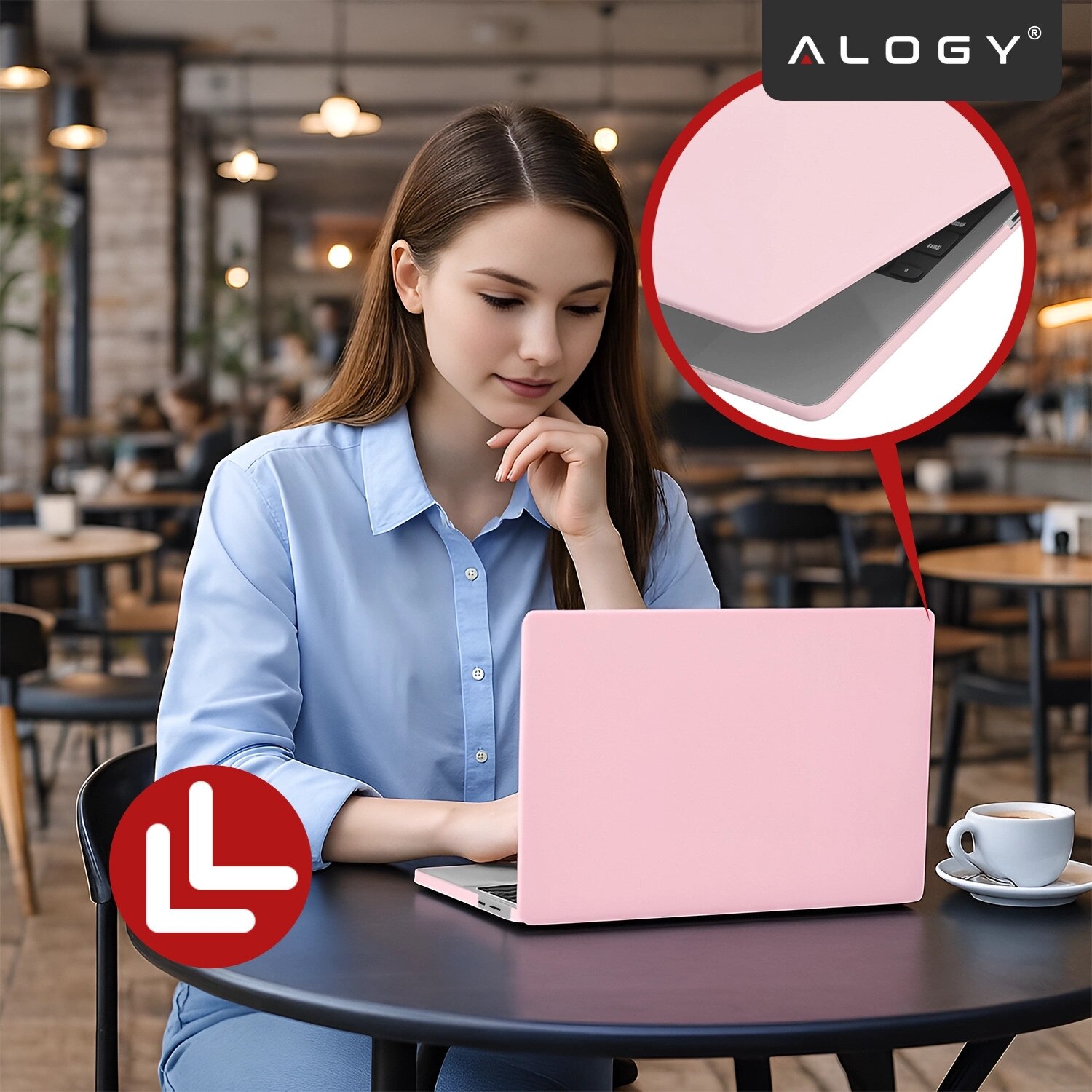 Etui de protectie Alogy AirGuard pentru MacBook Air 13 13.3", mat roz, ultracompact, cu ventilatie