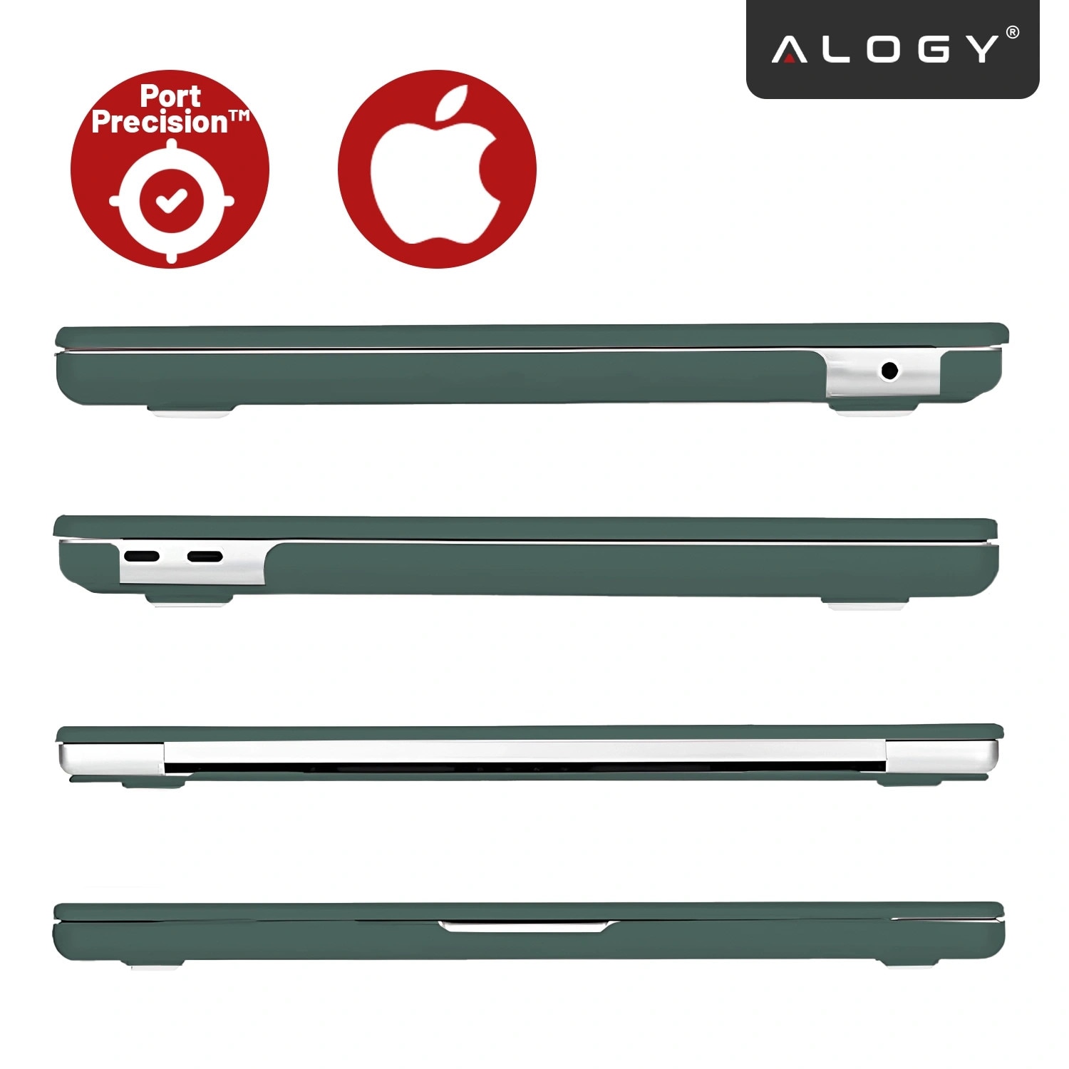 Etui de protectie Alogy AirGuard pentru MacBook Air 13 13.3", mat, verde, ultracompact, set de doua piese