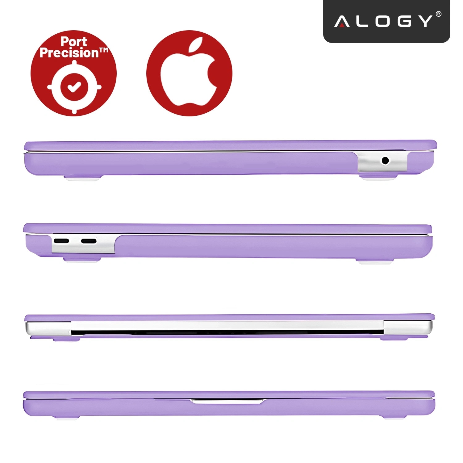 Etui de protectie Alogy AirGuard pentru MacBook Air 13 13.3" - mat, violet, ultracompact, rezistent la zgarieturi, set de doua piese