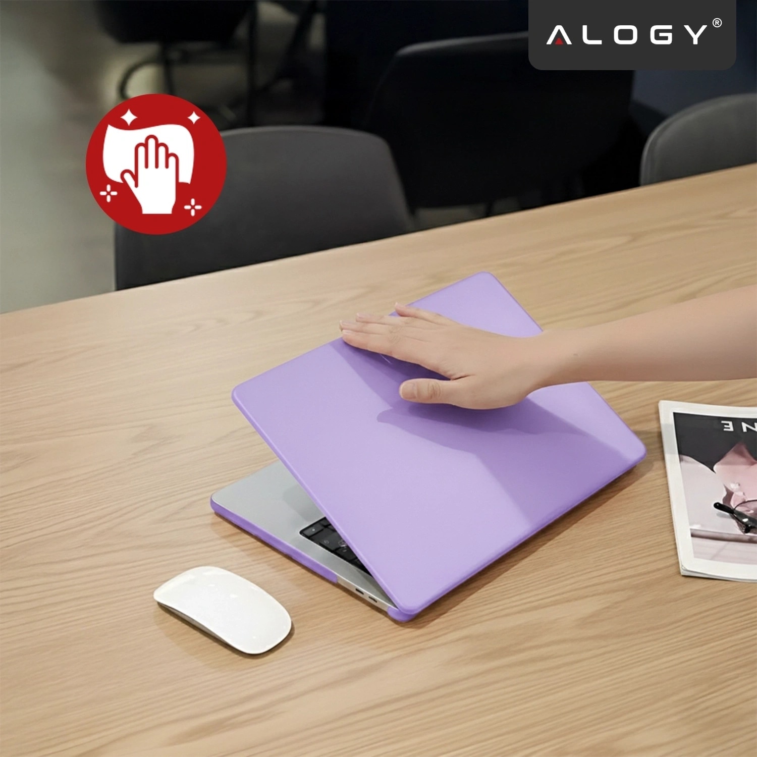 Etui de protectie Alogy AirGuard pentru MacBook Air 13 13.3" - mat, violet, ultracompact, rezistent la zgarieturi, set de doua piese