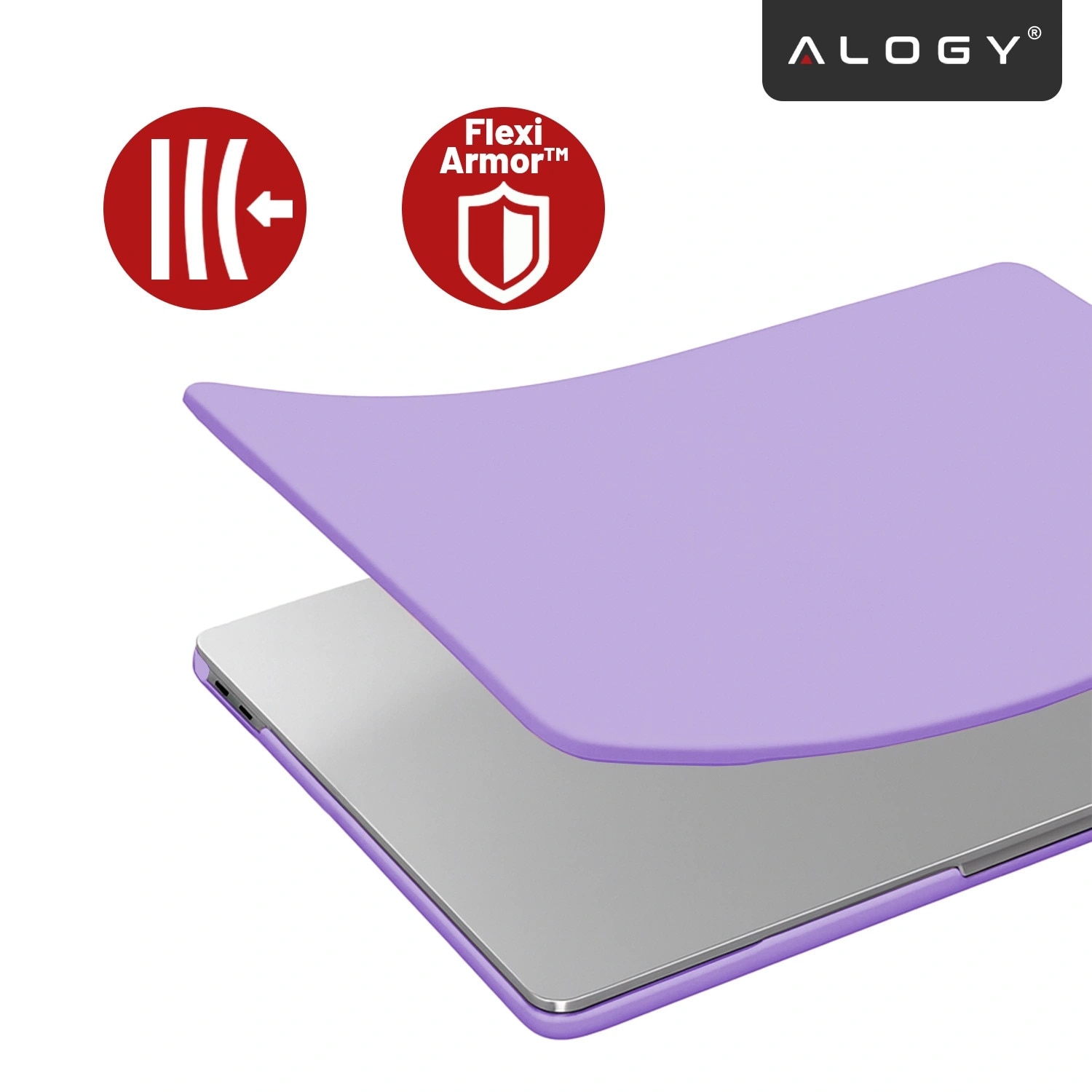Etui de protectie Alogy AirGuard pentru MacBook Air 13 13.3" - mat, violet, ultracompact, rezistent la zgarieturi, set de doua piese