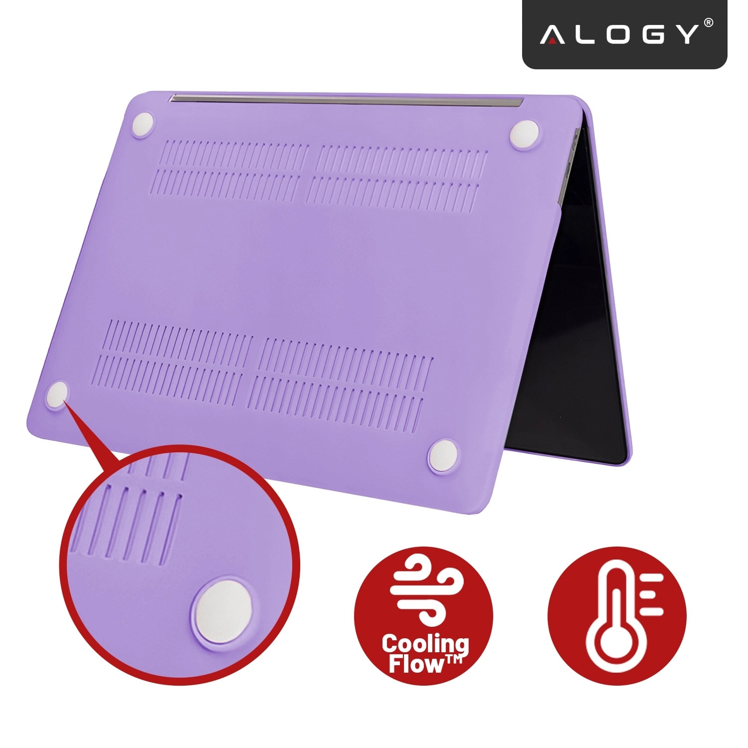 Etui de protectie Alogy AirGuard pentru MacBook Air 13 13.3" - mat, violet, ultracompact, rezistent la zgarieturi, set de doua piese