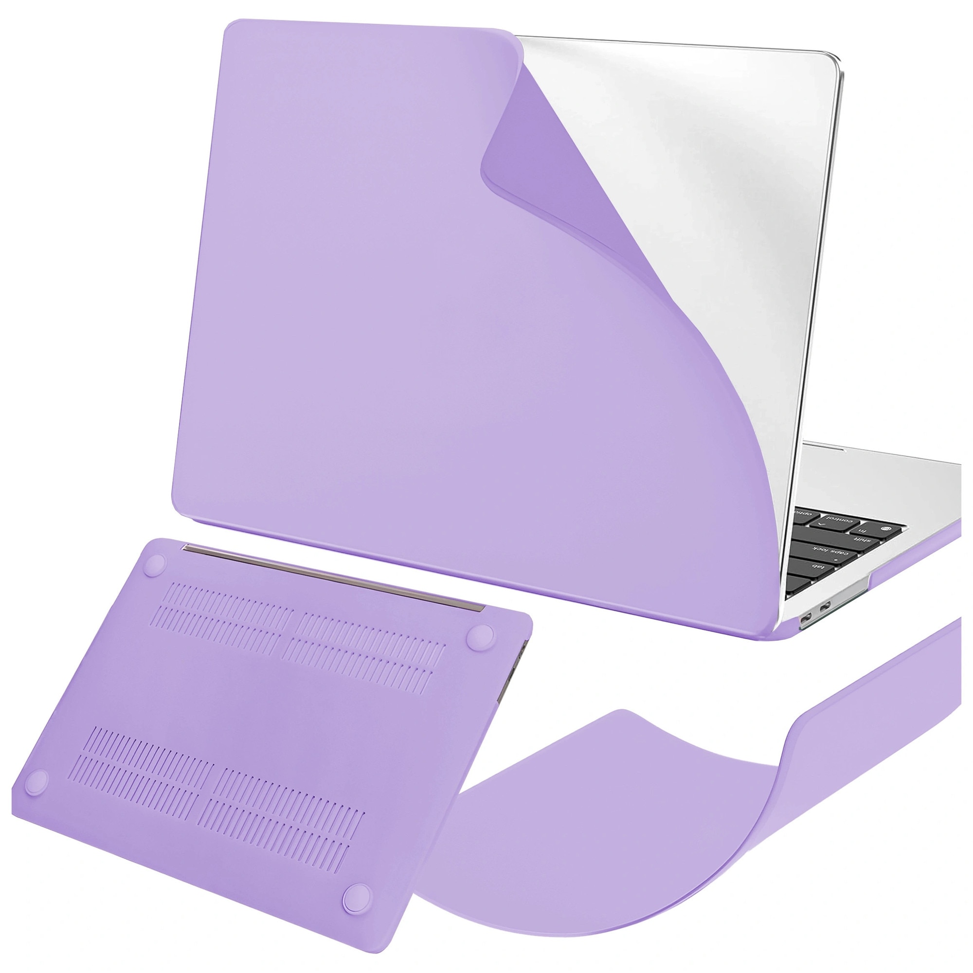 Etui de protectie Alogy AirGuard pentru MacBook Air 13 13.3" - mat, violet, ultracompact, rezistent la zgarieturi, set de doua piese
