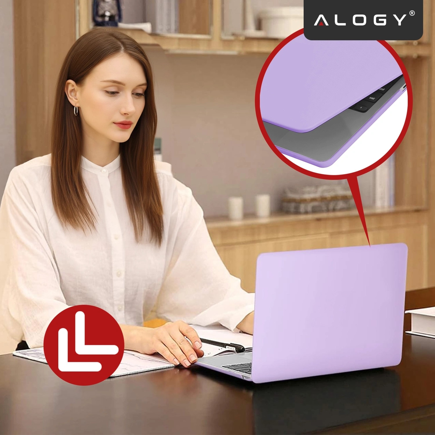 Etui de protectie Alogy AirGuard pentru MacBook Air 13 13.3" - mat, violet, ultracompact, rezistent la zgarieturi, set de doua piese