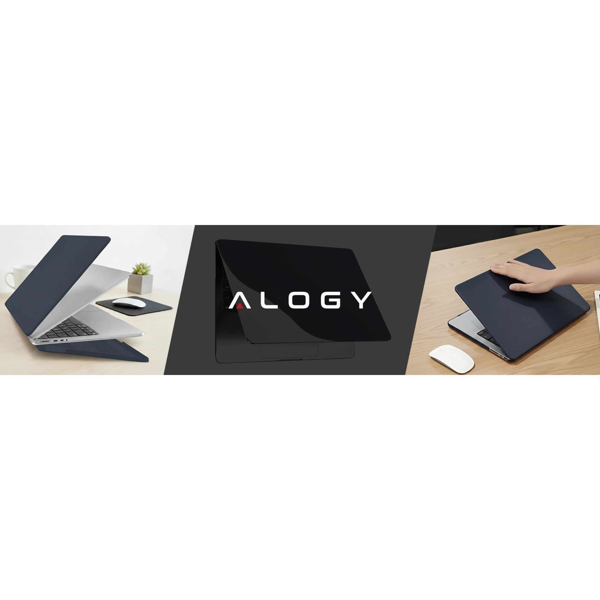Etui laptop set Alogy AirGuard pentru MacBook Pro 16" M1/M2/M3/M4, mat, granat, ultracompact, rezistent la zgarieturi
