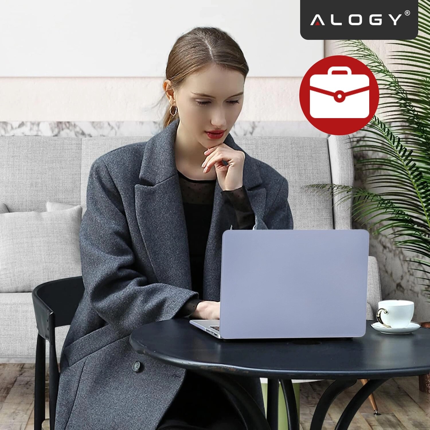 Etui pentru MacBook Pro 14" 2021-2024, Alogy AirGuard, mat, lavanda, constructie flexibila, doua piese