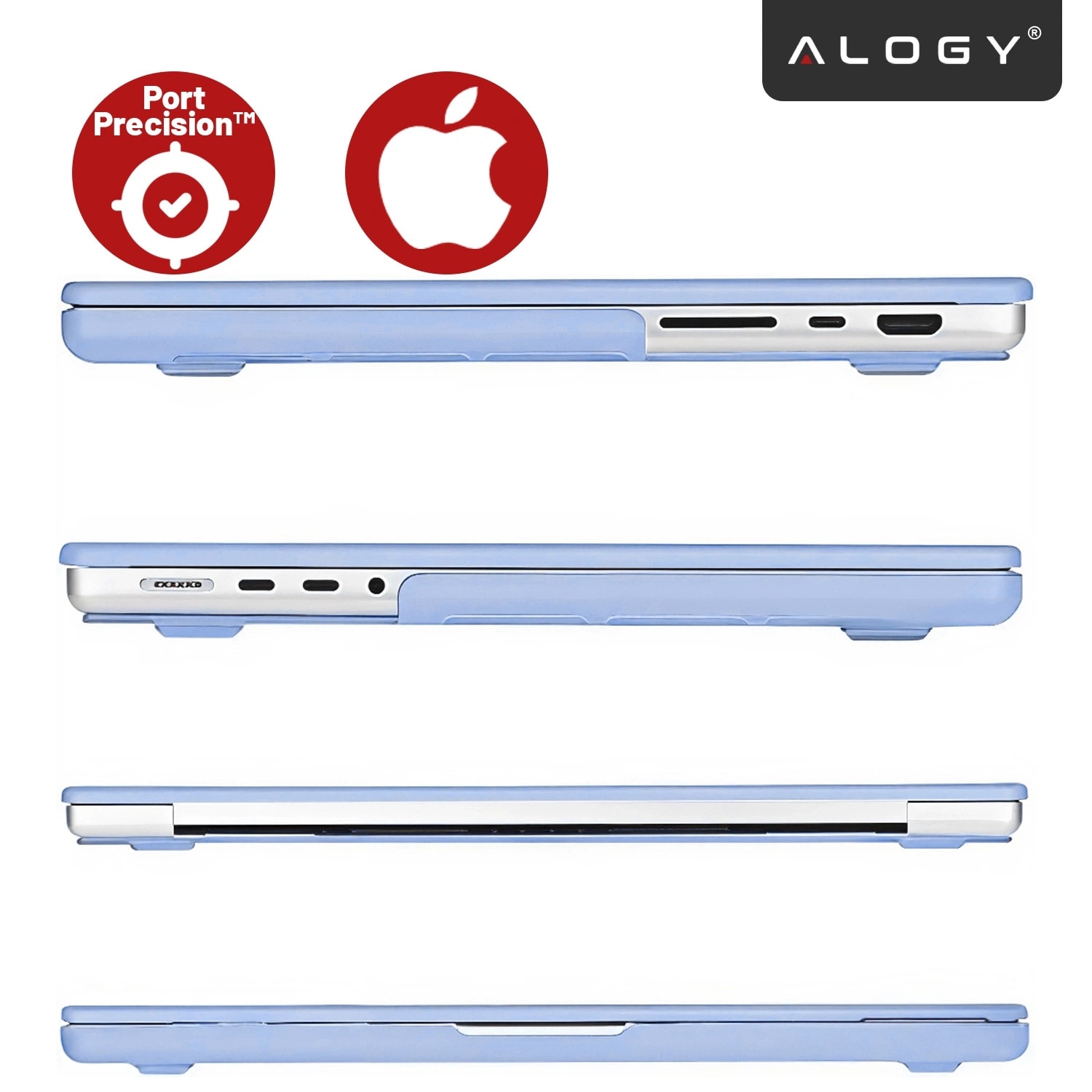 Etui pentru MacBook Pro 14" 2021-2024, Alogy AirGuard, mat, lavanda, constructie flexibila, doua piese