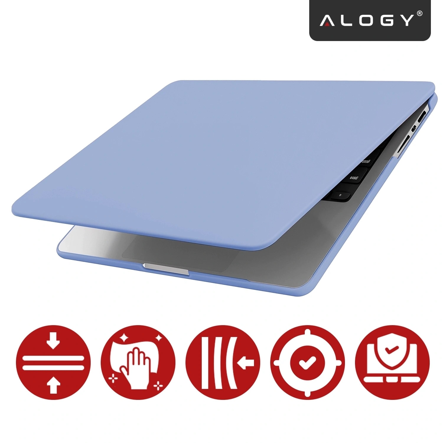 Etui pentru MacBook Pro 14" 2021-2024, Alogy AirGuard, mat, lavanda, constructie flexibila, doua piese