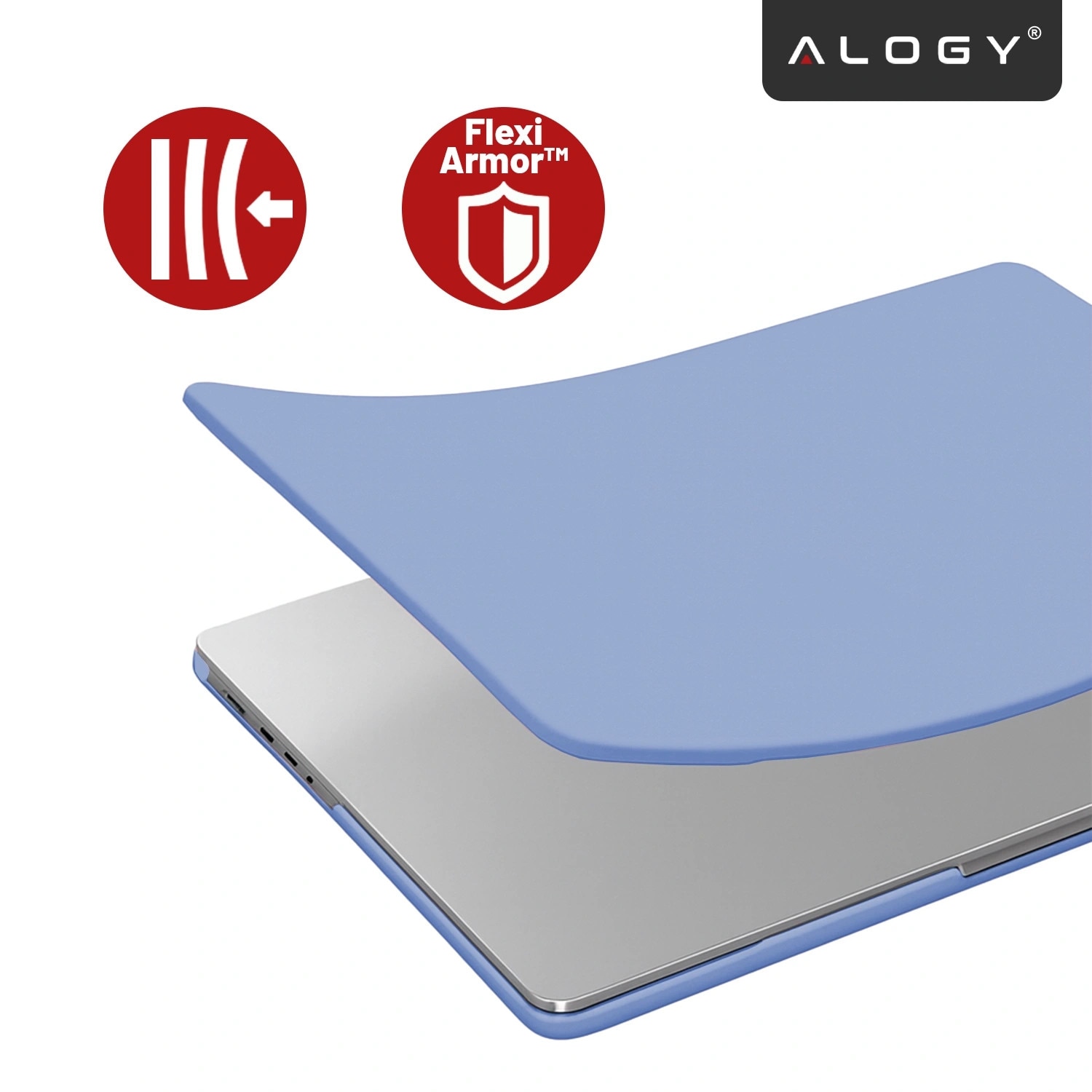 Etui pentru MacBook Pro 14" 2021-2024, Alogy AirGuard, mat, lavanda, constructie flexibila, doua piese