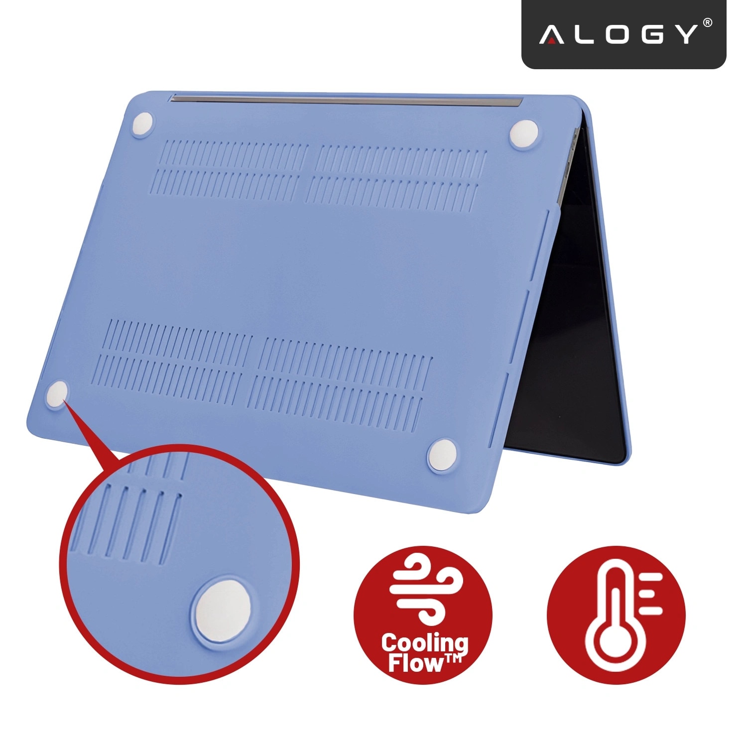 Etui pentru MacBook Pro 14" 2021-2024, Alogy AirGuard, mat, lavanda, constructie flexibila, doua piese